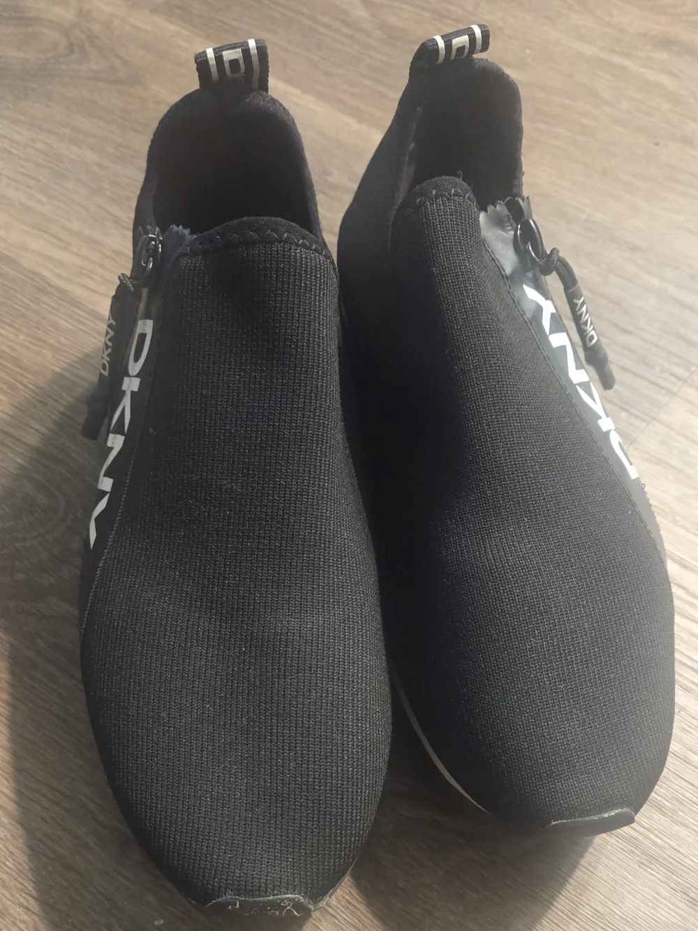 DKNY Men’s Black Slip-On Knit Sneakers